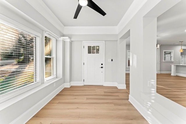2128 Hosea L Williams Dr NE, Atlanta, GA 30317 - foyer entrance featuring light wood-type flooring and a ceiling fan