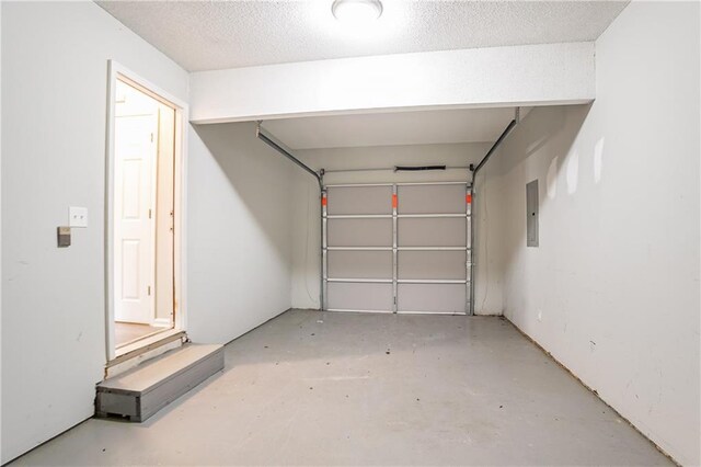 garage with electric panel
