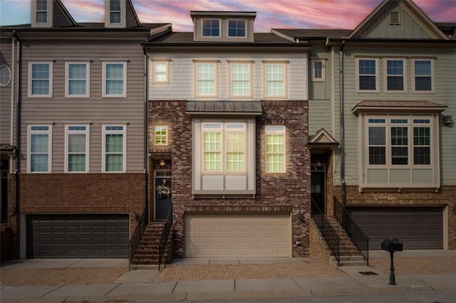 view of property featuring a garage