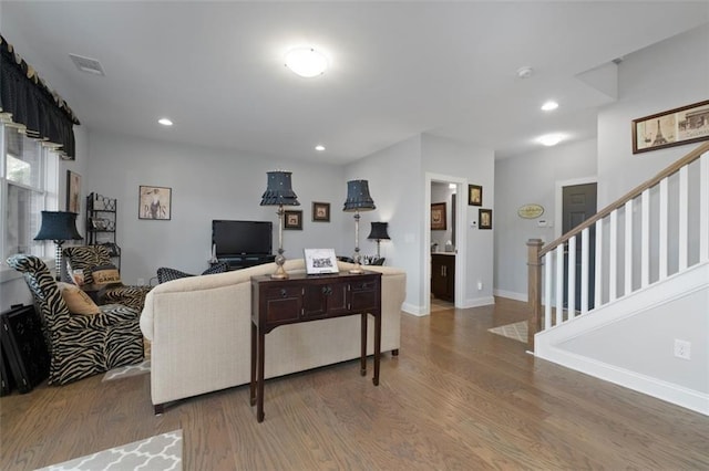 living room featuring hardwood / wood-style floors