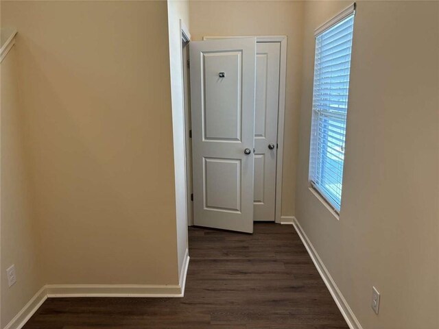 entrance foyer featuring dark hardwood / wood-style floors