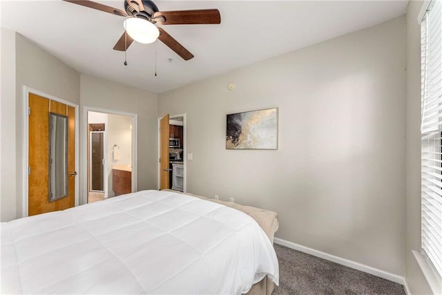 898 Oak St SW Unit 1301, Atlanta, GA 30310 - bedroom with carpet floors, ensuite bath, and ceiling fan