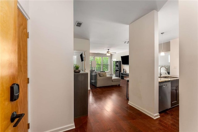 898 Oak St SW Unit 1301, Atlanta, GA 30310 - hall with dark wood-type flooring