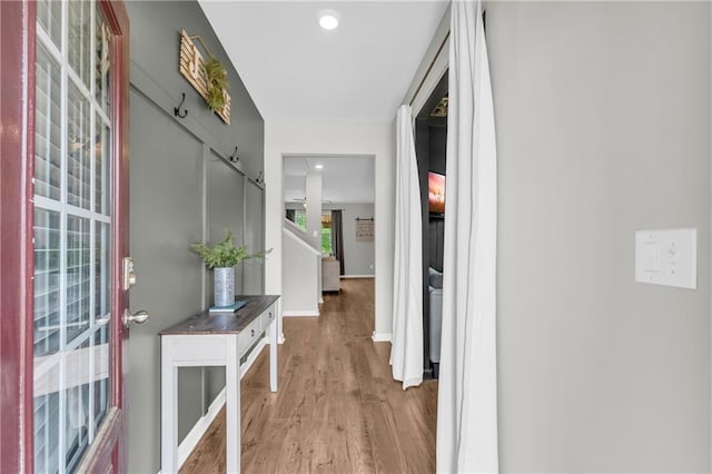 509 Azalea Bloom Dr, Loganville, GA 30052 - hallway featuring recessed lighting, baseboards, and light wood-type flooring