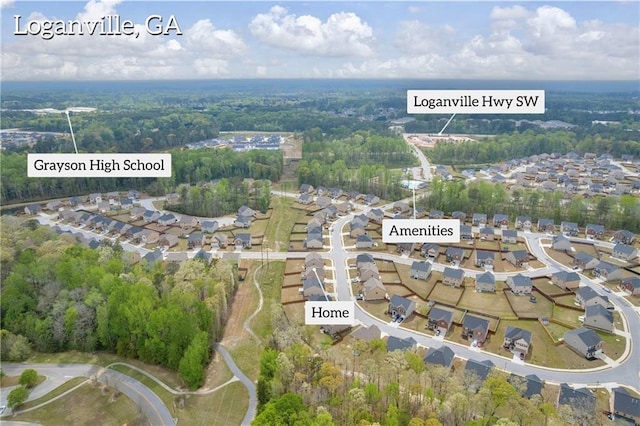 509 Azalea Bloom Dr, Loganville, GA 30052 - drone / aerial view with a view of trees and a residential view