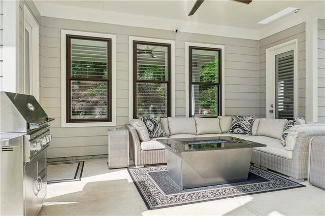 4025 Connolly Ct, Roswell, GA 30075 - view of patio / terrace featuring an outdoor living space and a ceiling fan