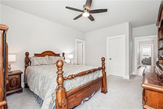 4025 Connolly Ct, Roswell, GA 30075 - bedroom with light colored carpet, baseboards, and ceiling fan