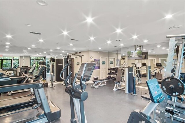 4244 River Green Dr NW Unit 111, Atlanta, GA 30327 - workout area featuring recessed lighting and visible vents