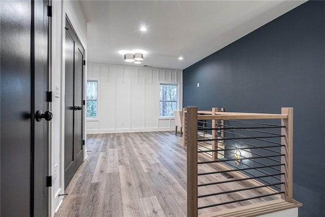 hall featuring light hardwood / wood-style flooring