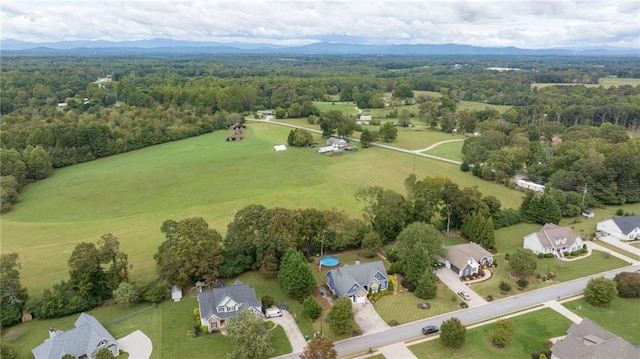 bird's eye view featuring a mountain view