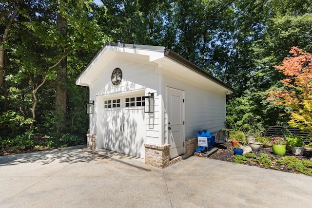 view of garage