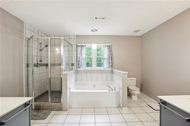 285 Aspen Way, Fayetteville, GA 30214 - full bathroom with vanity, a garden tub, toilet, and a stall shower