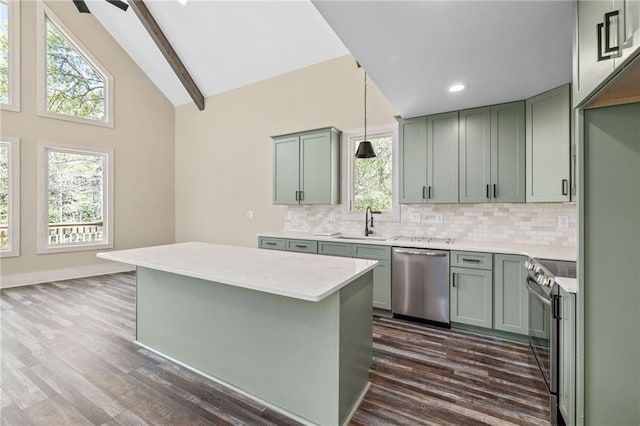 275 River Cliff Dr, Cornelia, GA 30531 - additional living space featuring beam ceiling and high vaulted ceiling