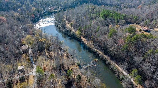 275 River Cliff Dr, Cornelia, GA 30531 - birds eye view of property featuring a wooded view and a water view