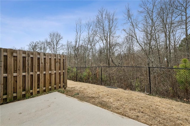 view of yard with a patio area