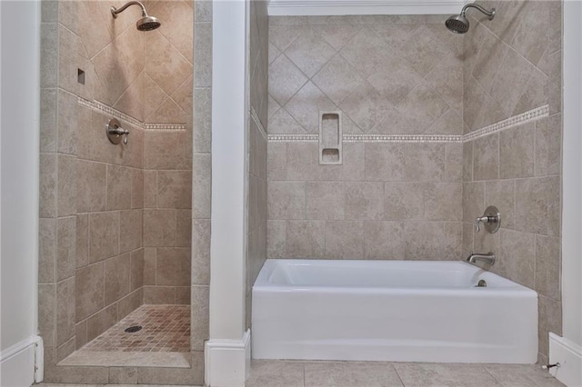 bathroom with tile flooring