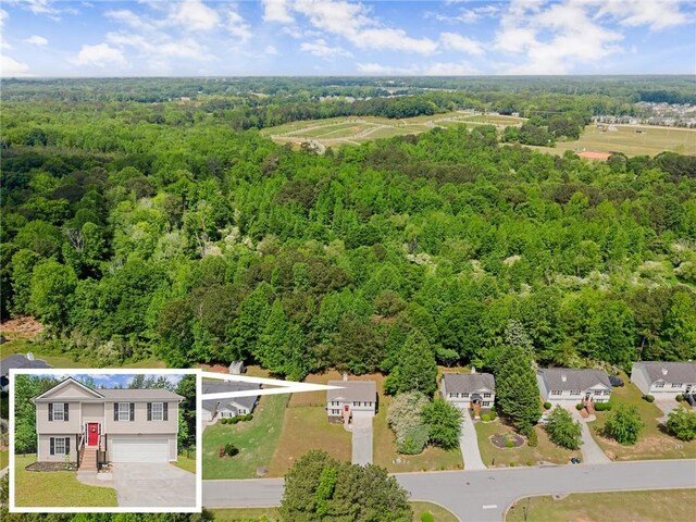 aerial view with a view of trees