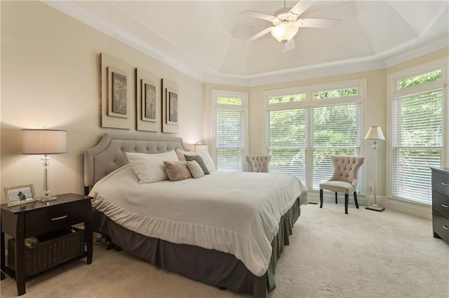 4404 Old Georgetown Trl, Atlanta, GA 30338 - bedroom with light carpet, multiple windows, and crown molding