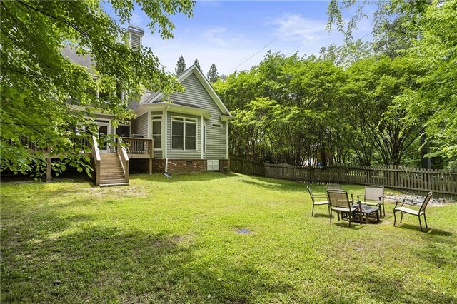 4404 Old Georgetown Trl, Atlanta, GA 30338 - view of yard with a wooden deck and stairs