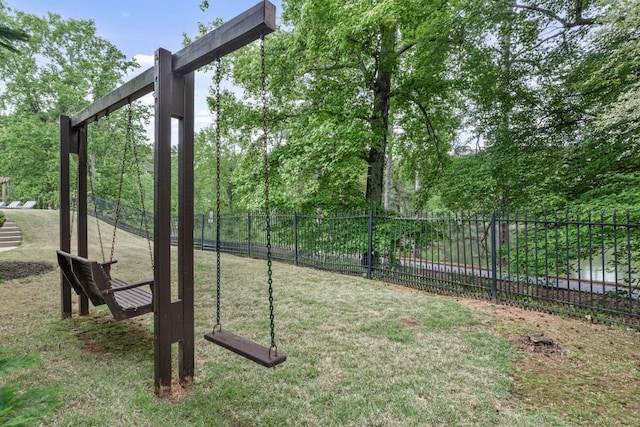 view of yard with fence