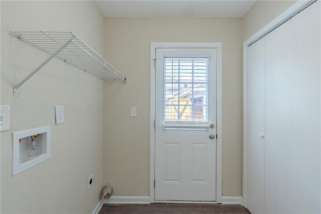 laundry room with hookup for a washing machine and hookup for an electric dryer