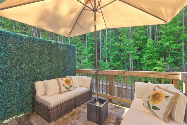 1005 Belfry Ter, Fairburn, GA 30213 - wooden deck with outdoor lounge area