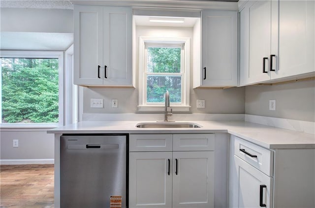 17 Fawn Ridge Dr SW, Cartersville, GA 30120 - kitchen featuring stainless steel dishwasher, healthy amount of natural light, light countertops, and light wood finished floors