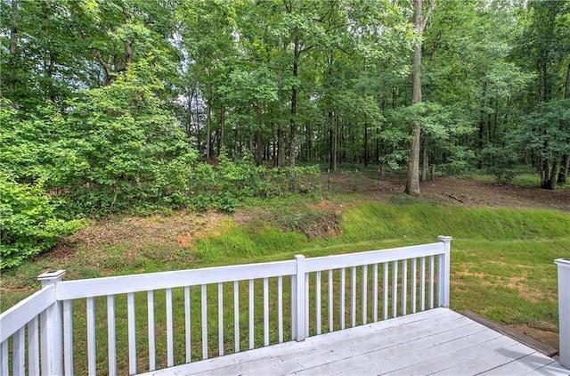 17 Fawn Ridge Dr SW, Cartersville, GA 30120 - deck with a lawn and a forest view