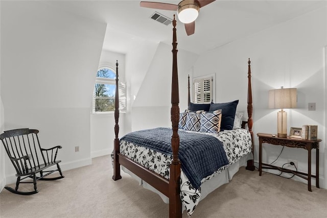1374 Riverside Dr, Gainesville, GA 30501 - carpeted bedroom featuring lofted ceiling, ceiling fan, and baseboards