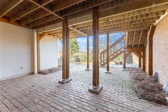 1374 Riverside Dr, Gainesville, GA 30501 - view of patio featuring stairway