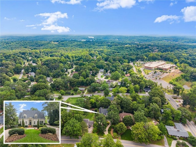 1374 Riverside Dr, Gainesville, GA 30501 - aerial overview of property's location with property parcel outlined and a forest