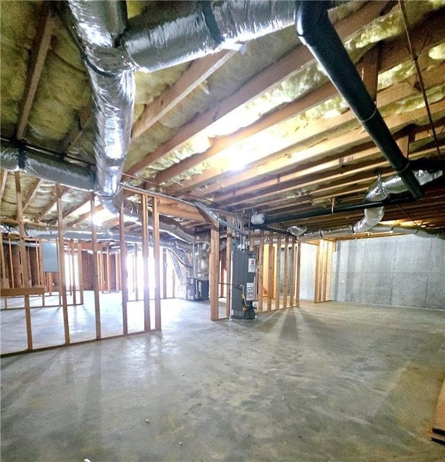 view of unfinished below grade area