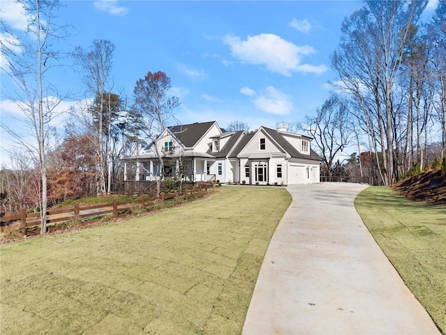 view of front of home with a front lawn