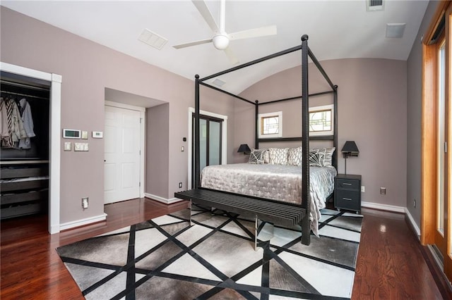 1216 E Rock Springs Rd NE, Atlanta, GA 30306 - bedroom featuring lofted ceiling, baseboards, and wood finished floors