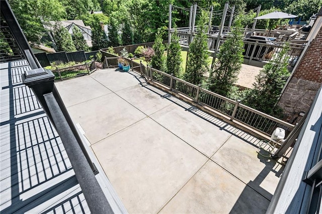 1216 E Rock Springs Rd NE, Atlanta, GA 30306 - view of patio / terrace with view of scattered trees