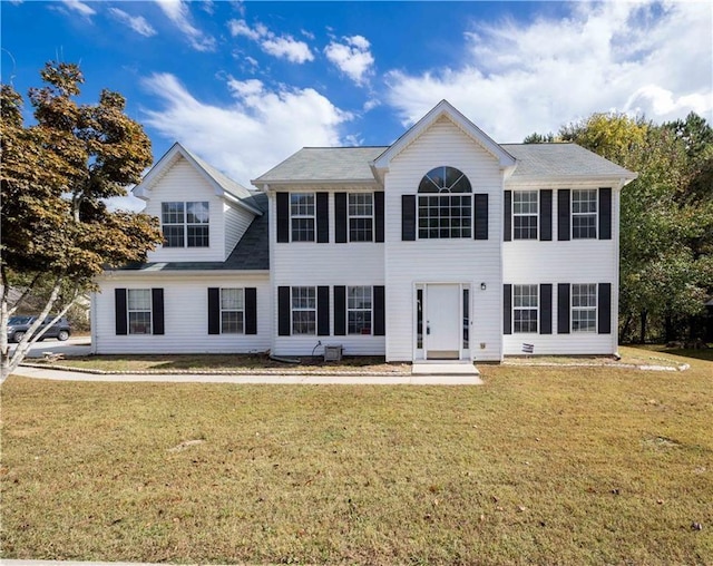 colonial house with a front lawn