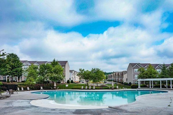 5449 Festival Ave, Fairburn, GA 30213 - community pool with a residential view, a patio area, and a pergola
