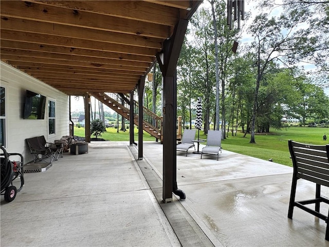 112 Three Oaks Dr SE, Calhoun, GA 30701 - view of patio featuring stairway