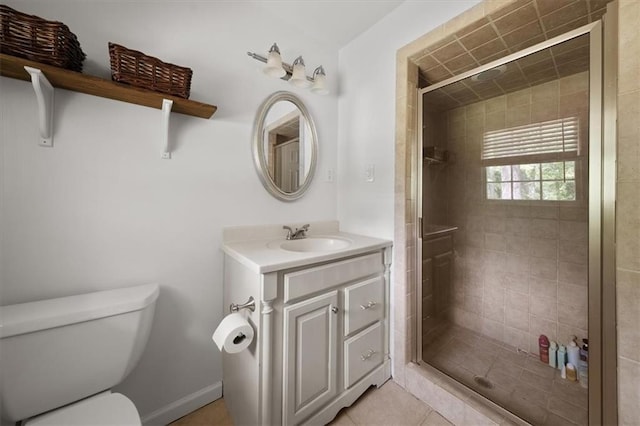 302 Chinquapin Dr SW, Marietta, GA 30064 - bathroom with toilet, vanity, and a shower stall