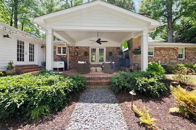 302 Chinquapin Dr SW, Marietta, GA 30064 - view of patio with french doors and ceiling fan