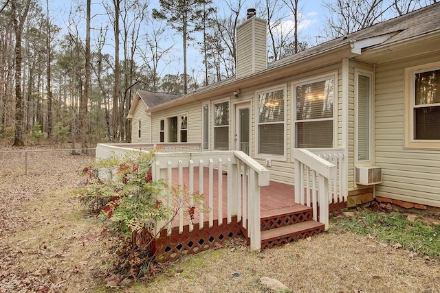 exterior space featuring a wooden deck