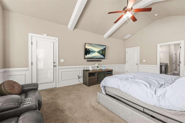229 Primstone Way, Mcdonough, GA 30253 - carpeted bedroom featuring wainscoting, a decorative wall, and ceiling fan