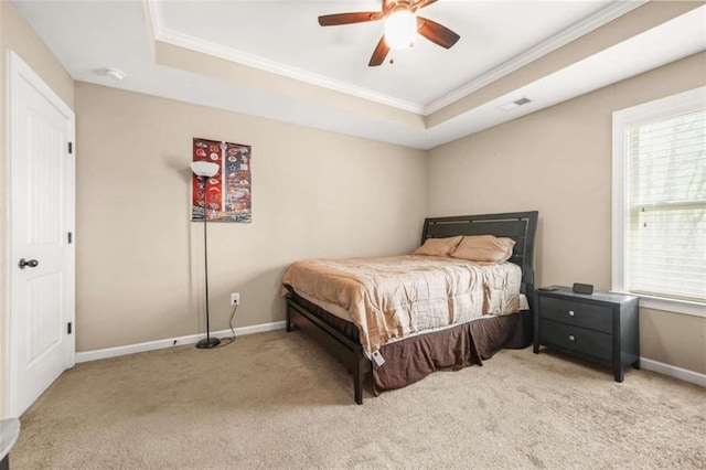 229 Primstone Way, Mcdonough, GA 30253 - bedroom with crown molding, a tray ceiling, carpet, and multiple windows