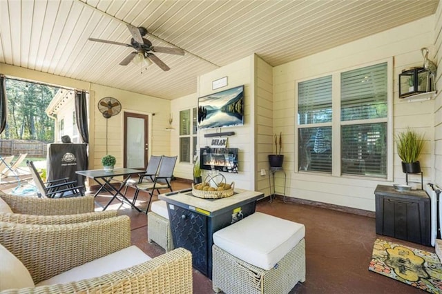229 Primstone Way, Mcdonough, GA 30253 - view of patio with a ceiling fan and outdoor dining space