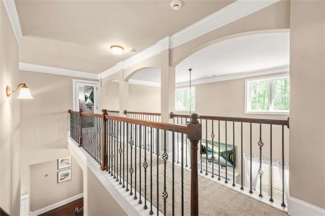 229 Primstone Way, Mcdonough, GA 30253 - hall with crown molding and baseboards