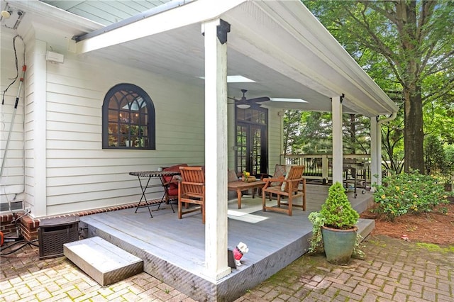 8643 Ellard Dr, Alpharetta, GA 30022 - deck featuring ceiling fan and french doors