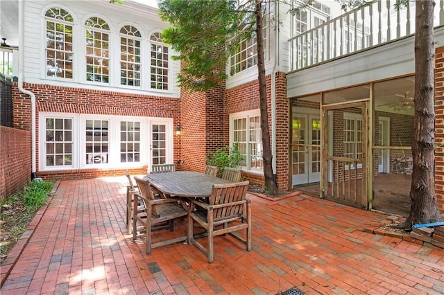 8643 Ellard Dr, Alpharetta, GA 30022 - view of patio / terrace with french doors and outdoor dining area