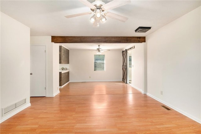 40 Kingston Dr, Comer, GA 30629 - empty room with ceiling fan, light wood finished floors, and visible vents