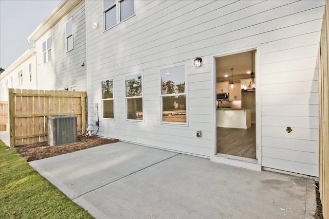 view of patio / terrace featuring central AC unit