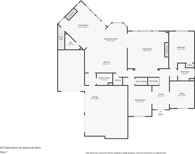 2517 Stone Manor Dr, Buford, GA 30519 - room layout